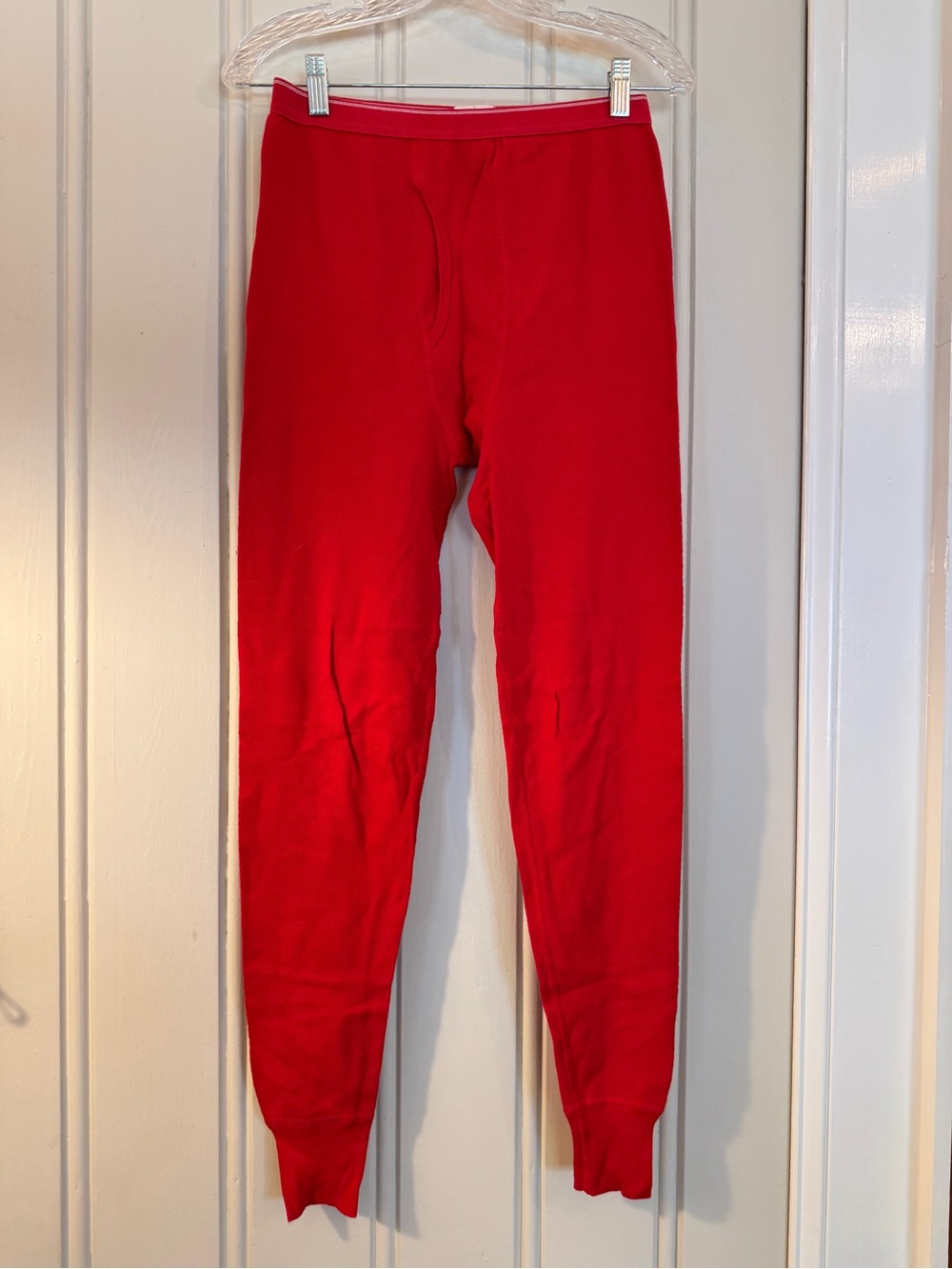 Men’s J Crew Waffle Thermal Base layer Pants Gorpcore Red Holiday Winter Small